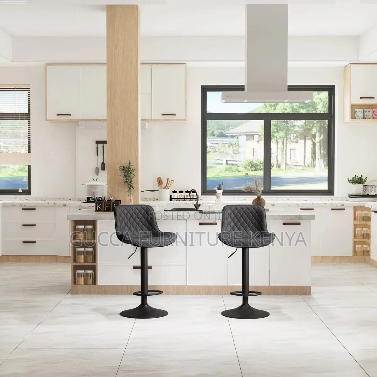 Adjustable Leather Home Office Counter Barstool