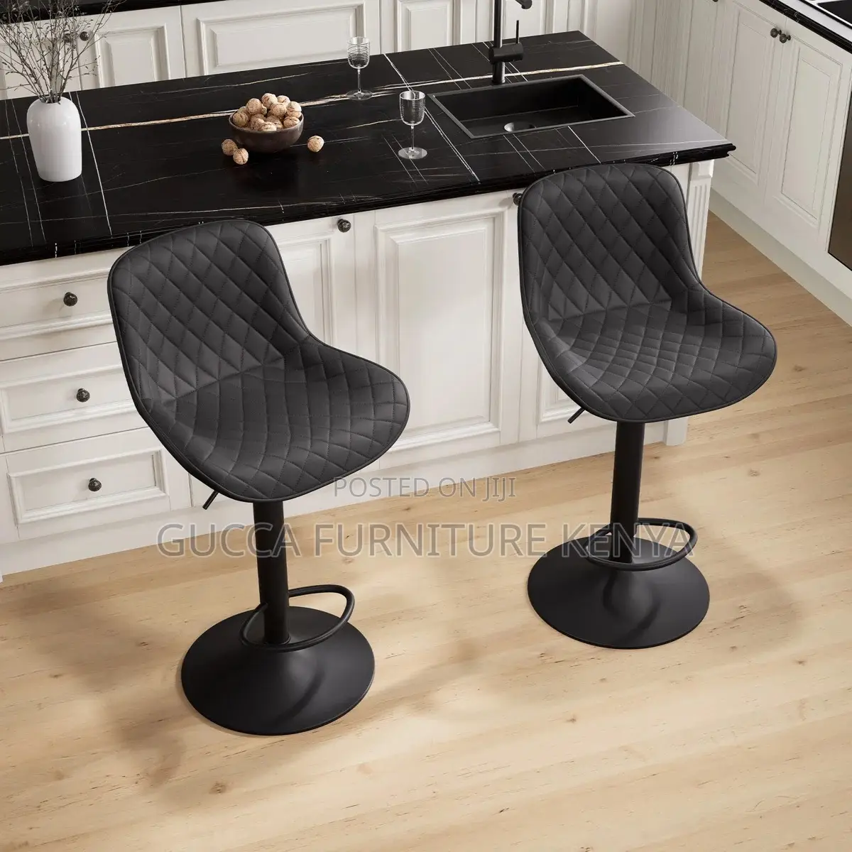 Adjustable Leather Home Office Counter Barstool