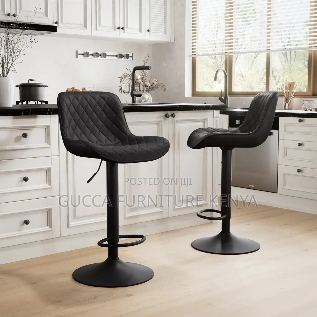 Adjustable Leather Home Office Counter Barstool
