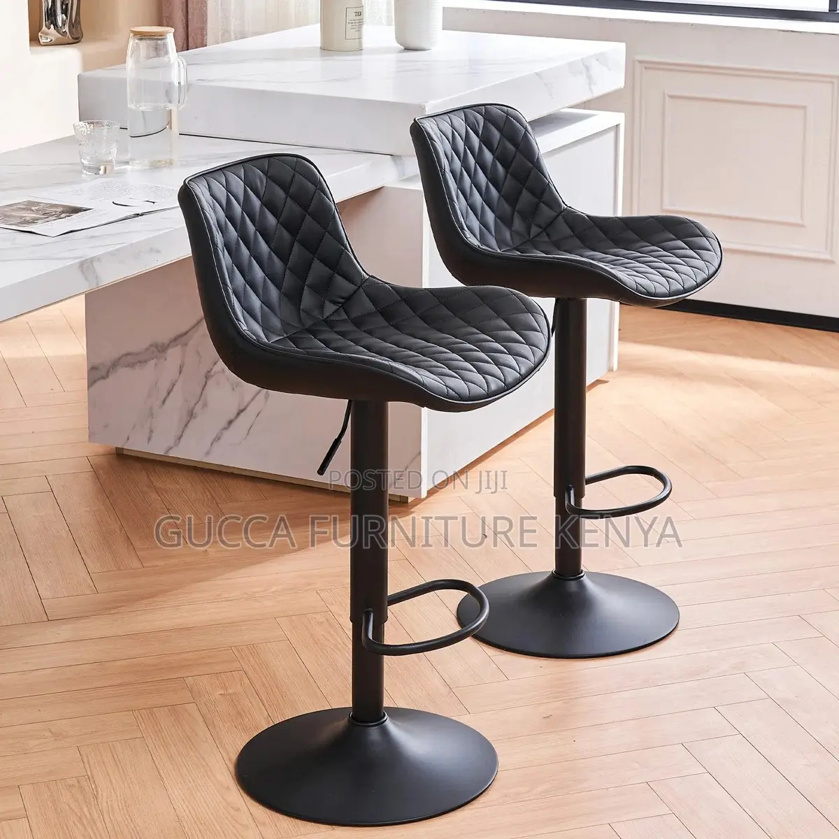 Adjustable Leather Home Office Counter Barstool