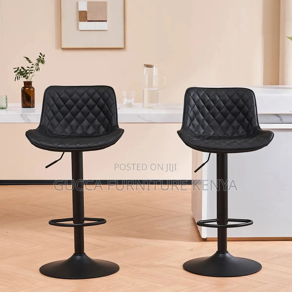 Adjustable Leather Home Office Counter Barstool