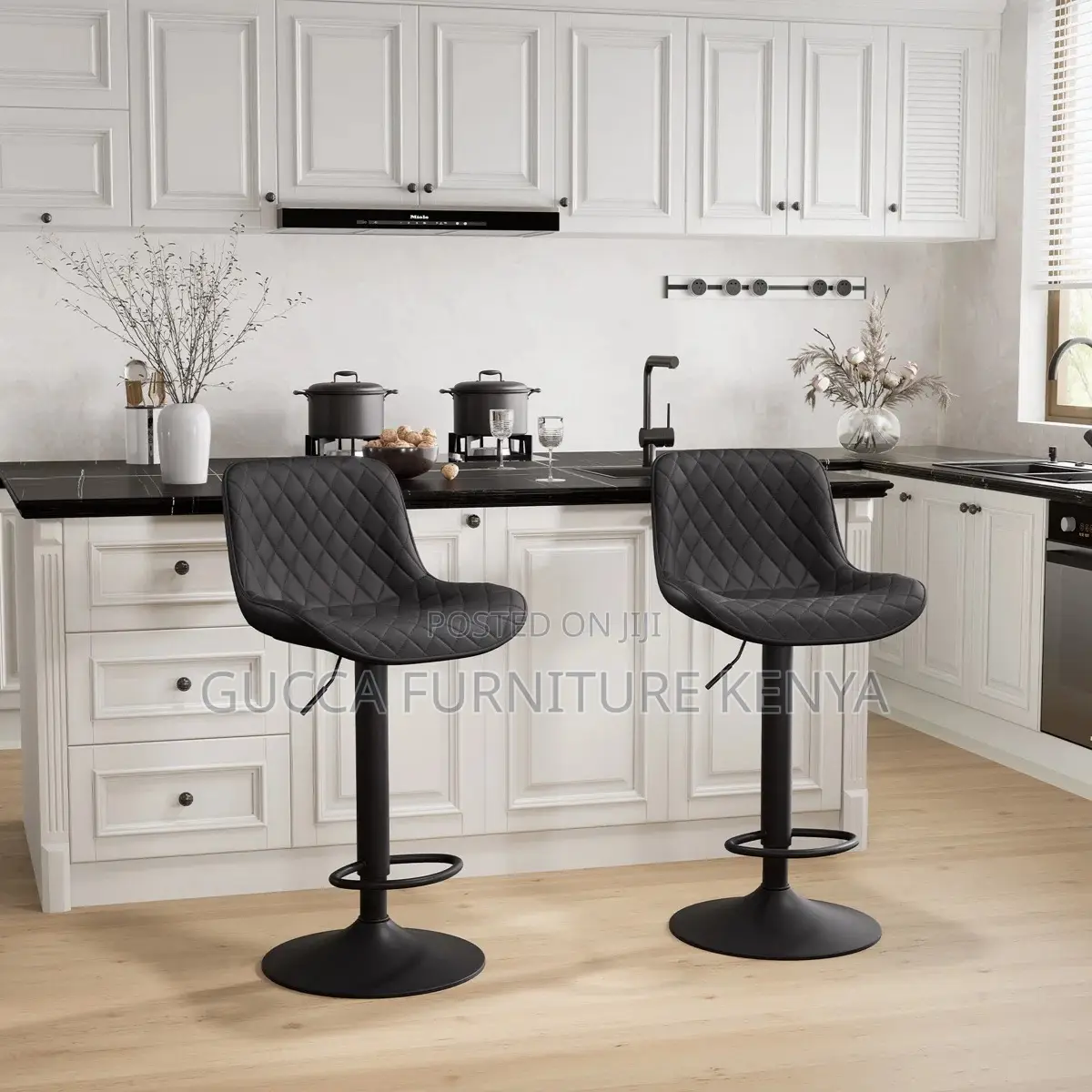Adjustable Leather Home Office Counter Barstool