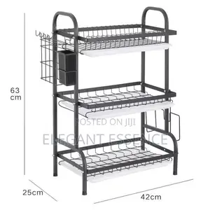Maxspace 3-Tier Adjustable Multi-Drain Dish Drying Rack