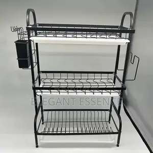 Maxspace 3-Tier Adjustable Multi-Drain Dish Drying Rack