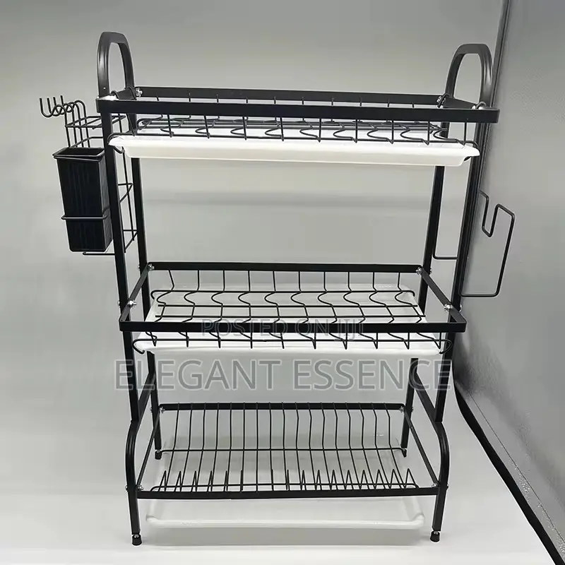 Maxspace 3-Tier Adjustable Multi-Drain Dish Drying Rack