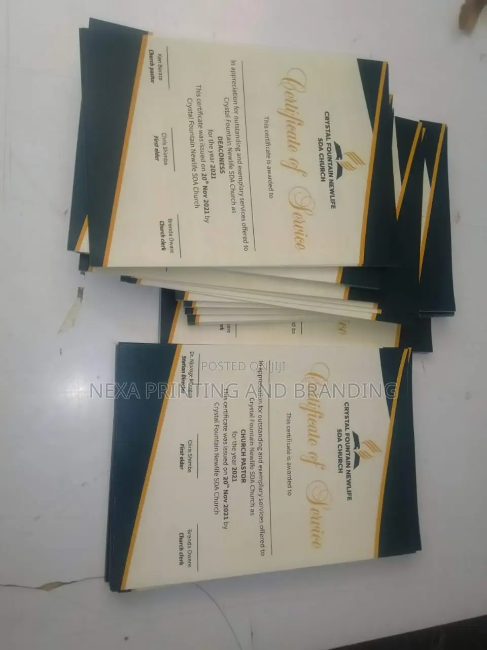 Church Certificate Printing