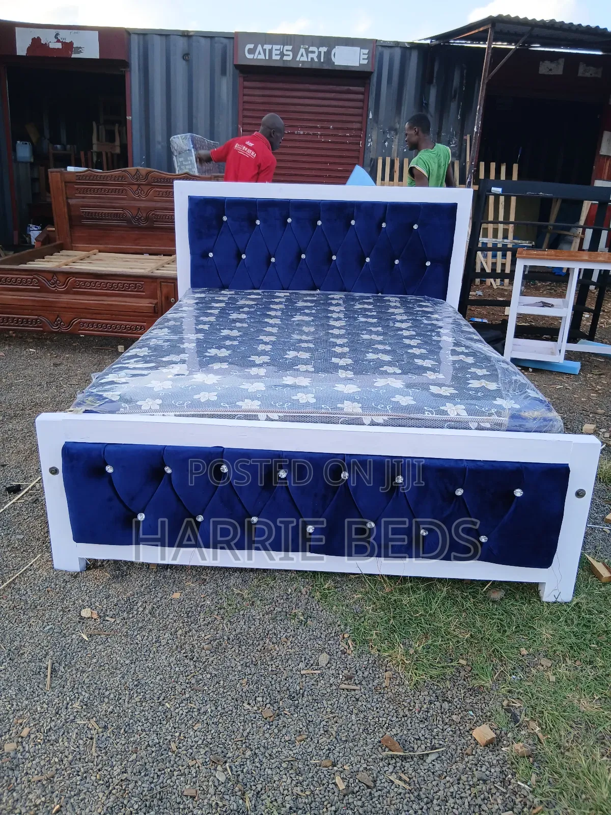 Royal Blue Mocket Bed
