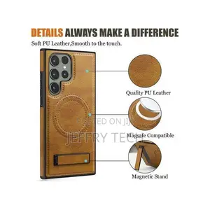 Case for Samsung Galaxy S24 Ultra Pu Leather Magnetic Adsorption Wirel