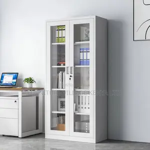 Office Cabinet; 2 Door Transparent Office Filling Cabinet