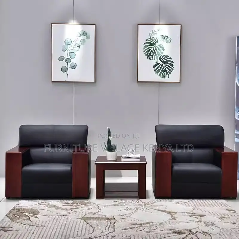 Office Chair; Black Executive Office Sofa Set