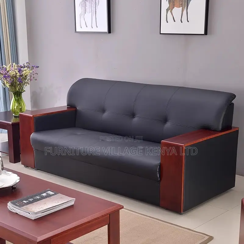 Office Chair; Black Executive Office Sofa Set