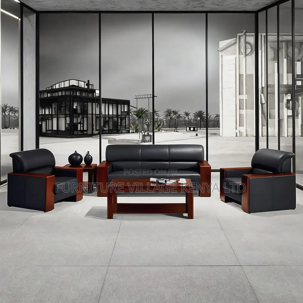Office Chair; Black Executive Office Sofa Set