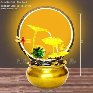 Led Electric Mini Water Fountain in a Metallic Pot P.O