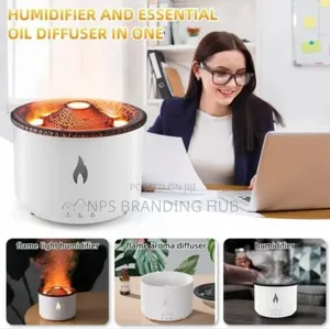 360ml Volcano Flame Humidifier Aroma Diffuser(P.O)