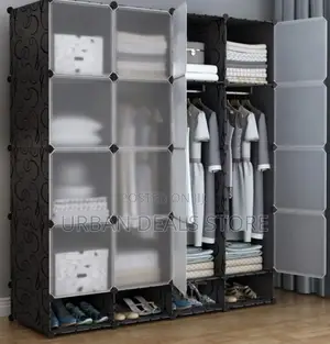 Portable 4- Column Plastic Wardrobes Available in Different Colours