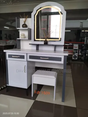 Classic White Makeup Vanity With Storage Cabinet