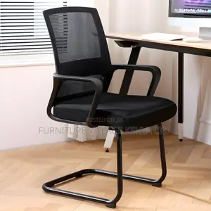 Office Chair; Black Chrome Boardroom Office Chair
