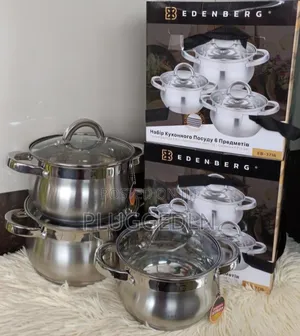 6pcs Edenberg Stainless Steel Cookware Set .
