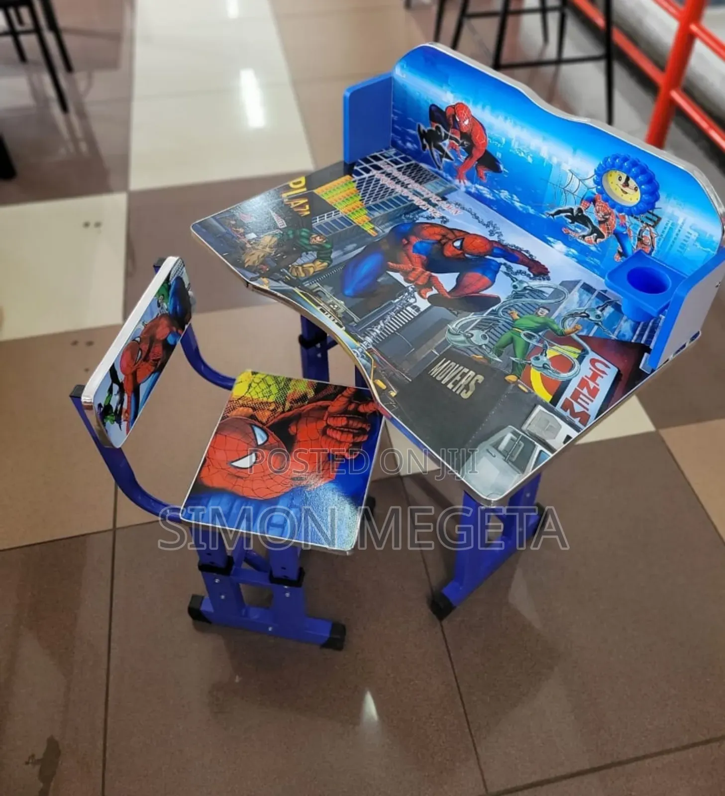 Spider Man Blue Executive Adjustable Kids Study Table Desk