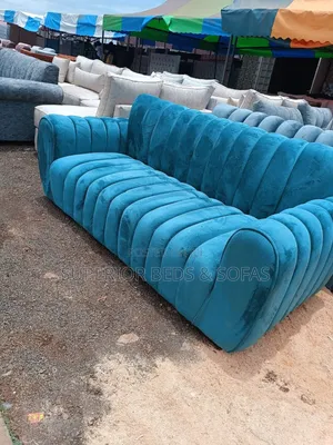 Blue Velvet Sofa 3 Seater