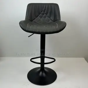 Barstool; Black Height Adjustable Office Barstool