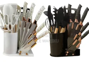 19pcs Marble Heat Resistant Silicone Cooking Kitchen Spoon Set