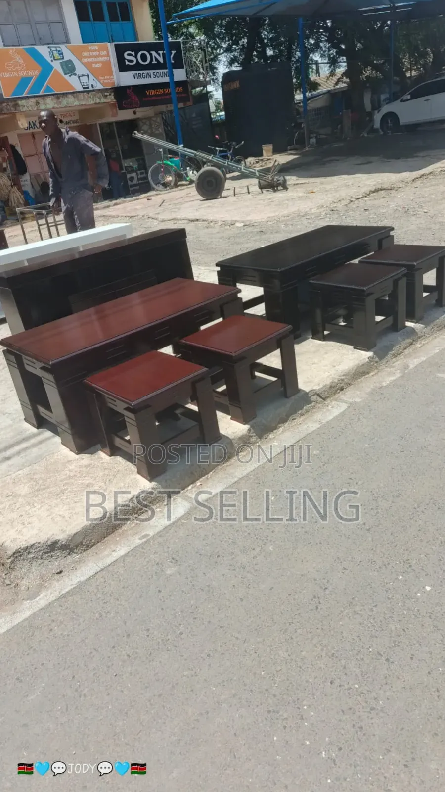 Light Mahogany Type Coffee Table MDF Board