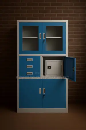 Office Cabinet ; Blue Office Storage Cabinet With Safe
