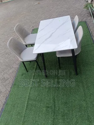 Classic 4 Seater Leather Dining Set