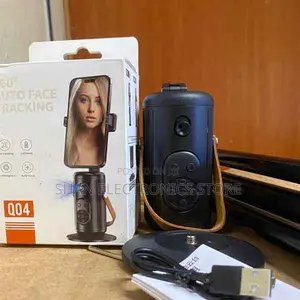 Q04 360° Black Design Auto Face Tracking Selfie Stick Tripod