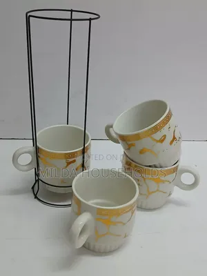 Creative Space Saver Coffee Cups With Stackable Stand.