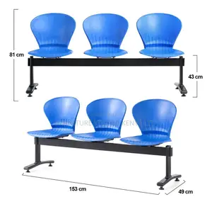Office Bench; 3-seater Modern Reception Office Bench