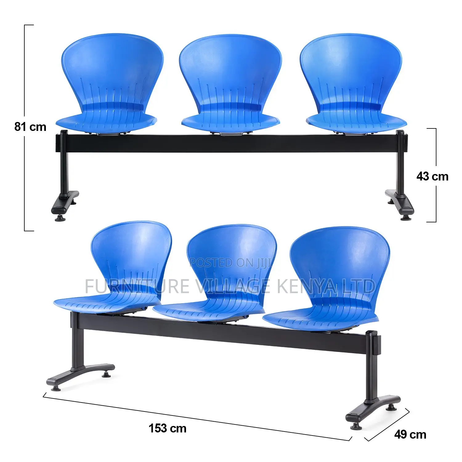 Office Bench; 3-seater Modern Reception Office Bench