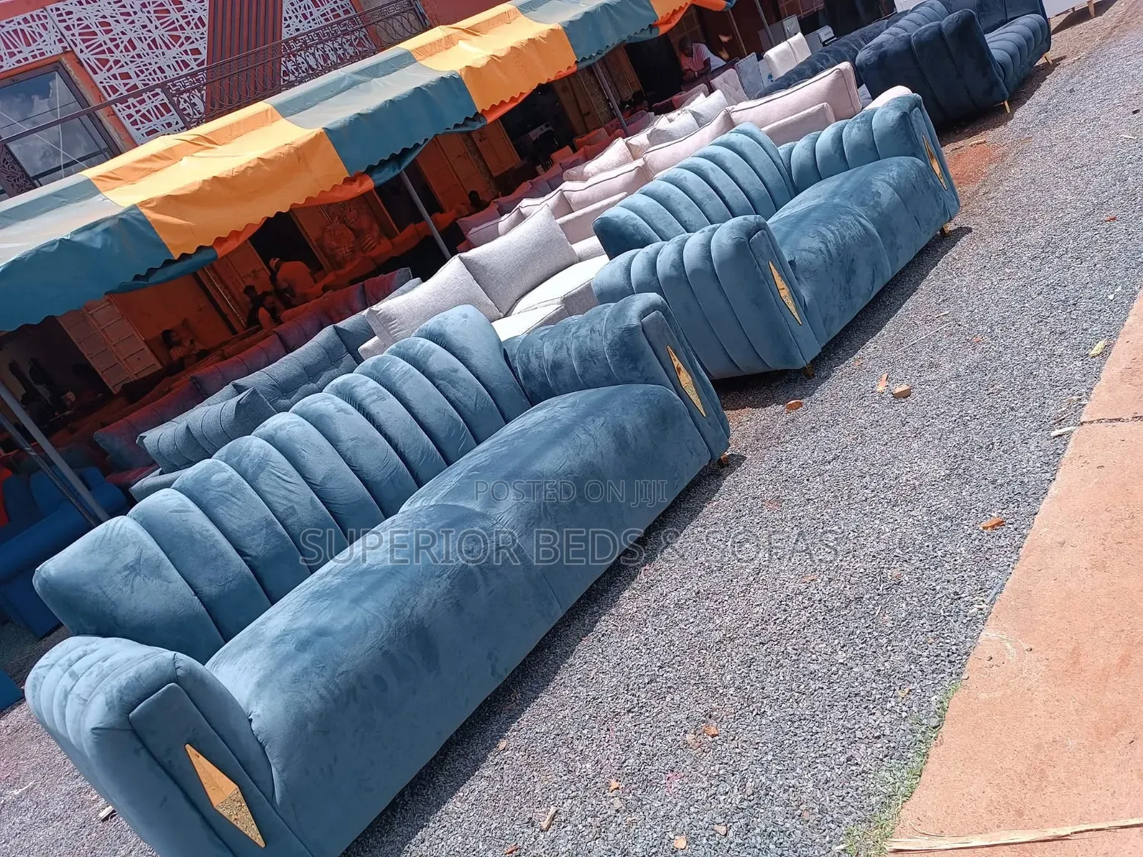Velvet Sofas - 3 Seater and 2 Seater
