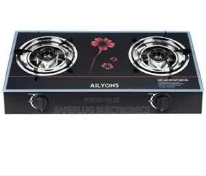 Ailyons Glass Top 2 Burner Gas Stove