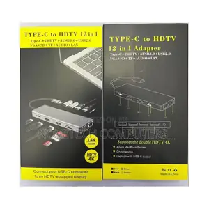 12 In 1 Usb Type C Hub Type-c To 2 Hdmi 4k Vga Adapter