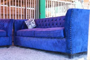 Blue Tufted Sofa 3 Seater
