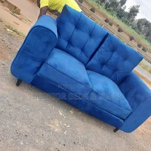 Blue Fabric Sofa 2 Seater - Free Delivery