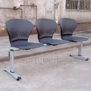 Office Bench : Three-Seater Metal and Plastic Waiting Room