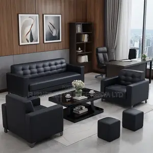 Office Sofa; 5-seater Office Leather Sofa Set