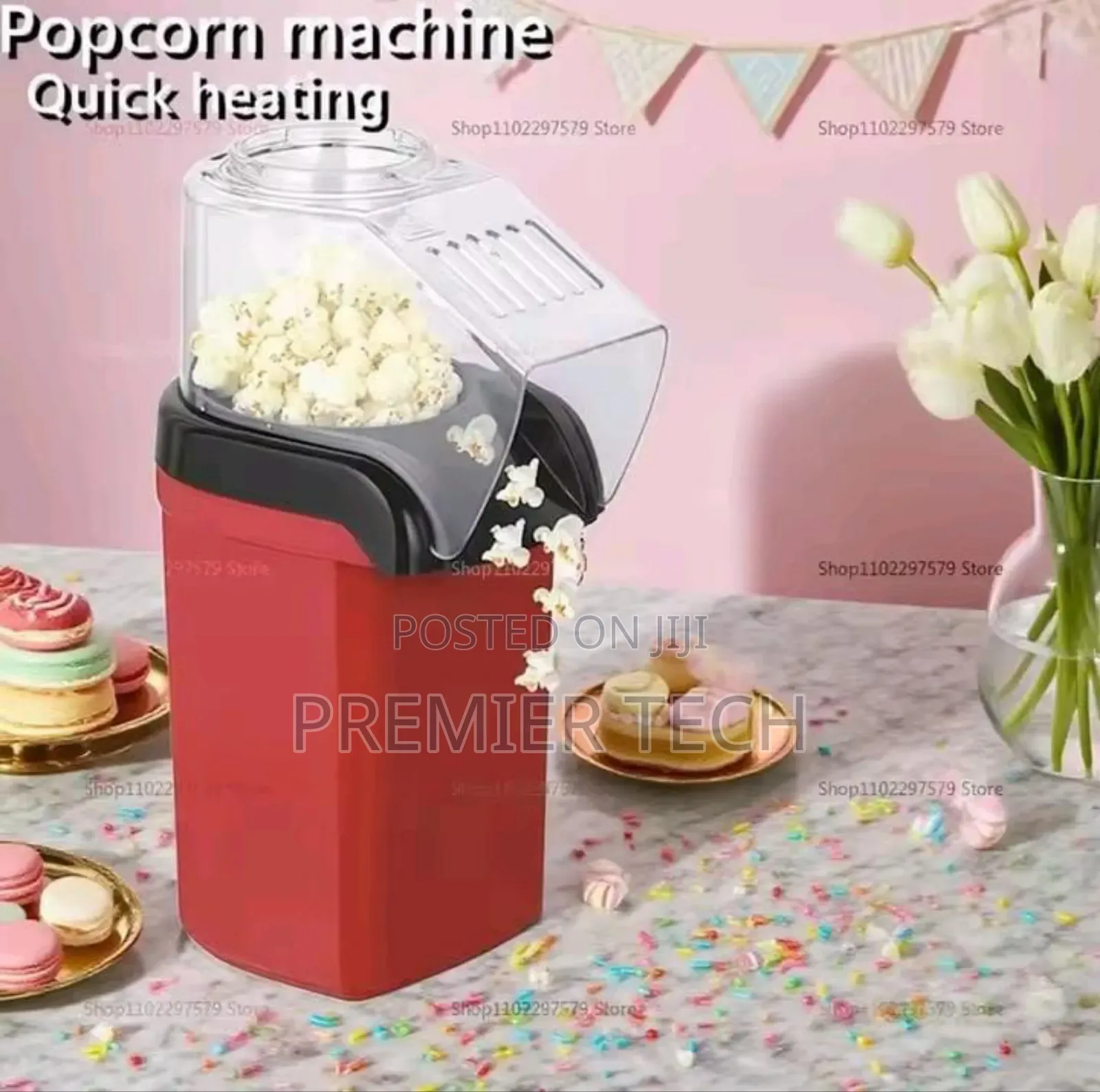 Portable Hot Air Popcorn Maker With Measuring Cup