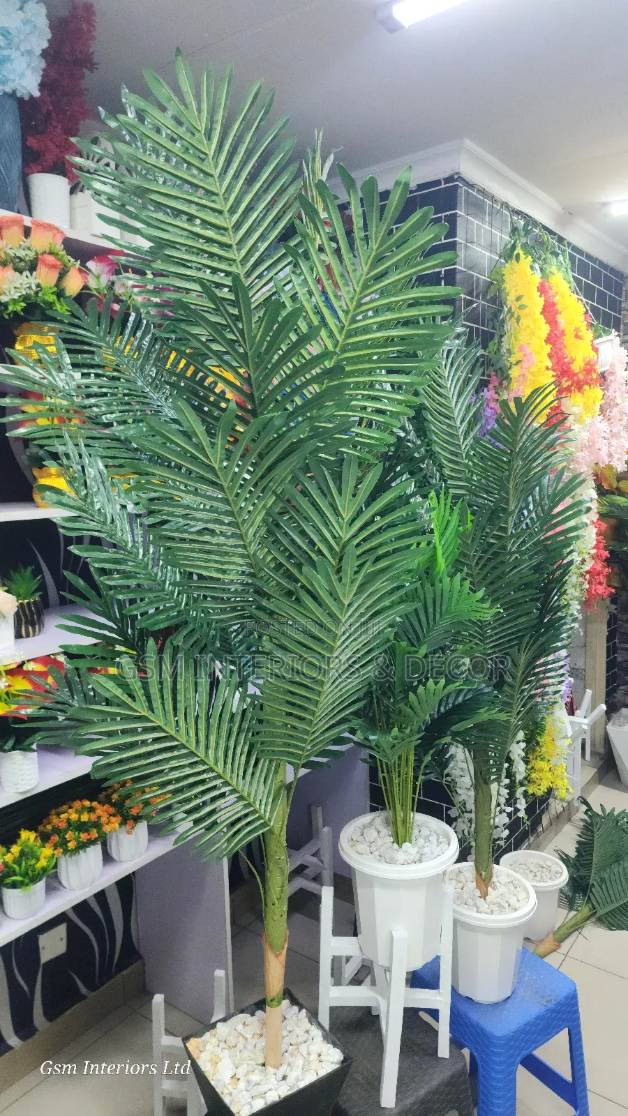 Artificial Palm.Plant With Stool and Stand