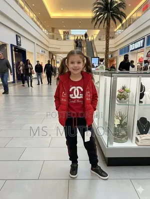 Girls Chanel 3 PCS Tracksuit Set