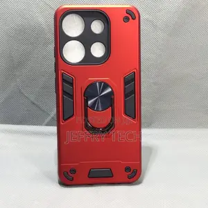 Tecno Pop 7 Pro Shockproof Hybrid Armor Magnetic Ring Stand Cover Case