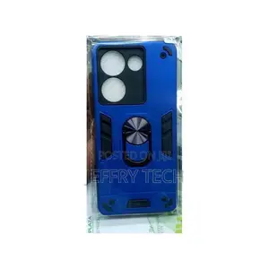 Tecno Camon 20 Luxury Ring Back Cover Stand Armor Shockproof - Blue.