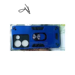 Tecno Camon 20 Luxury Ring Back Cover Stand Armor Shockproof - Blue.