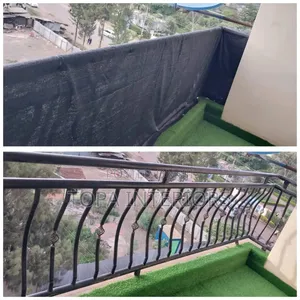 Wind Breaker Black Canvas Balcony Privacy Shield Fencing