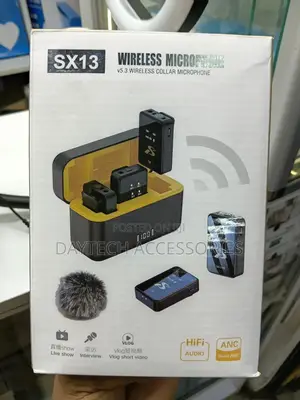 Sx13 Wireless Lavalier Microphone for iPhone Android -Black