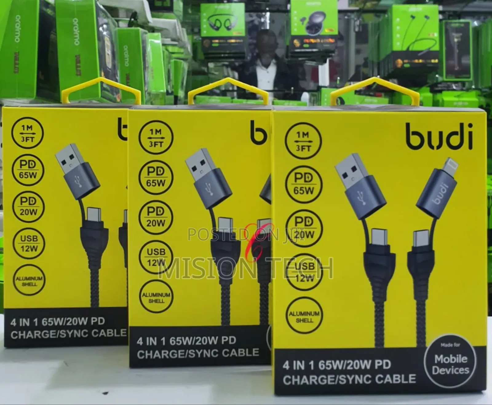 Budi Dc225cl10b *65w 4 in 1 Pd Charge/Sync Cable 