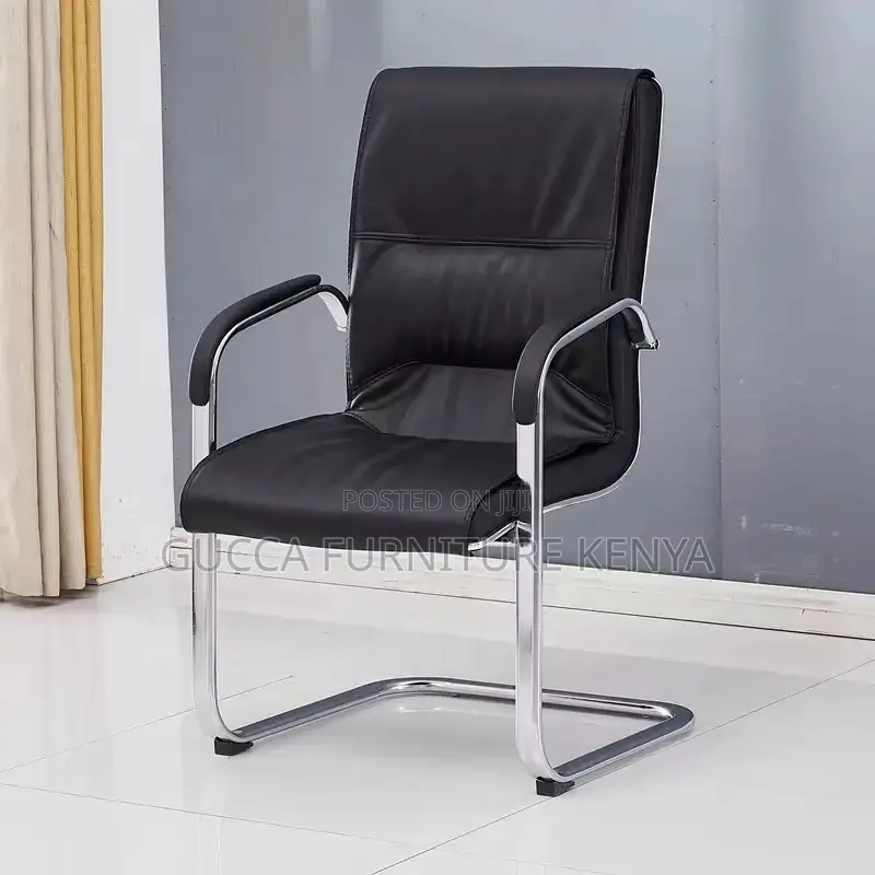 Executive Leather High-back Visitor's Chair